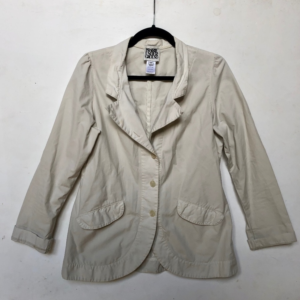 Prairie Underground Cream Curved Hem Blazer Jacket
